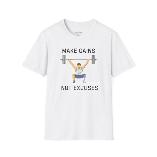 MAKE GAINS NOT EXCUSES Male Competition Team T-Shirt - Unisex
